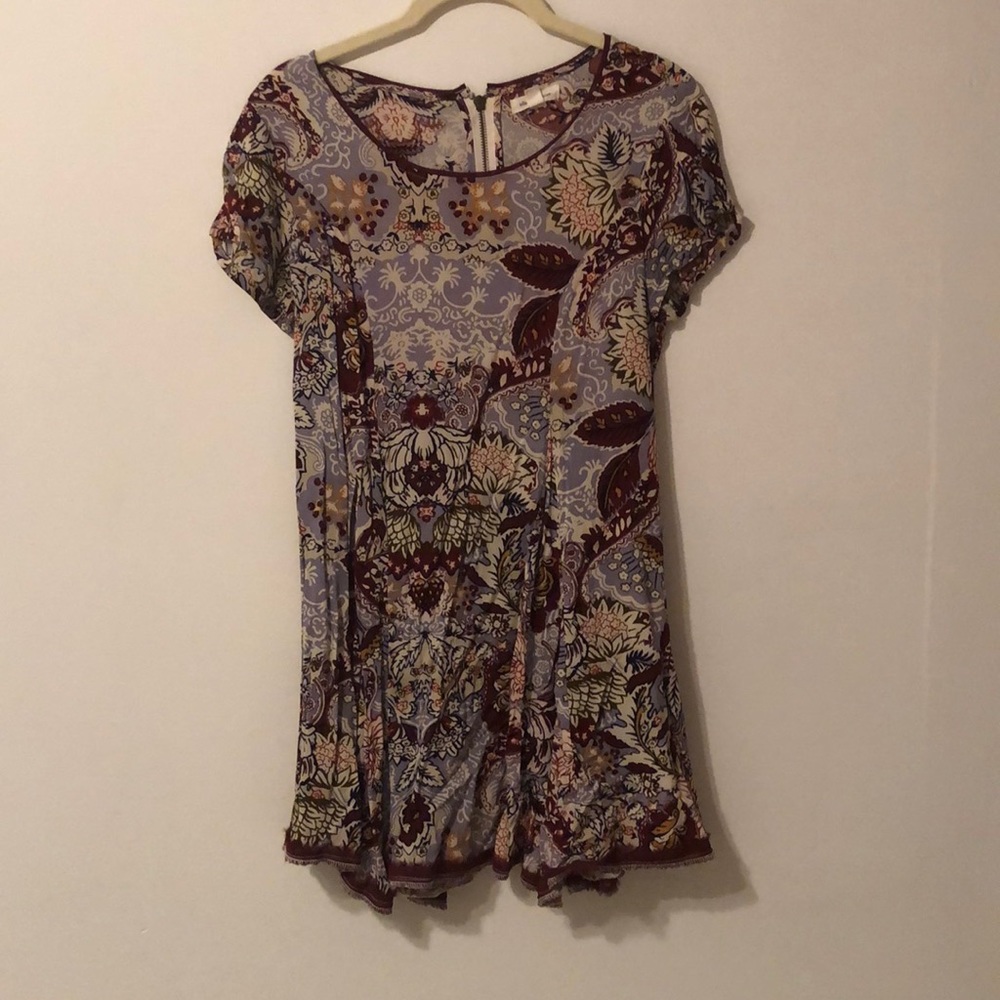 Silence and Noise Boho printed mini dress
